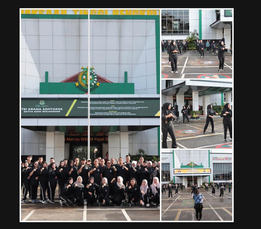 Kejati Bengkulu Gelar Senam Pagi Bersama untuk Tingkatkan Kebugaran dan Soliditas Pegawai