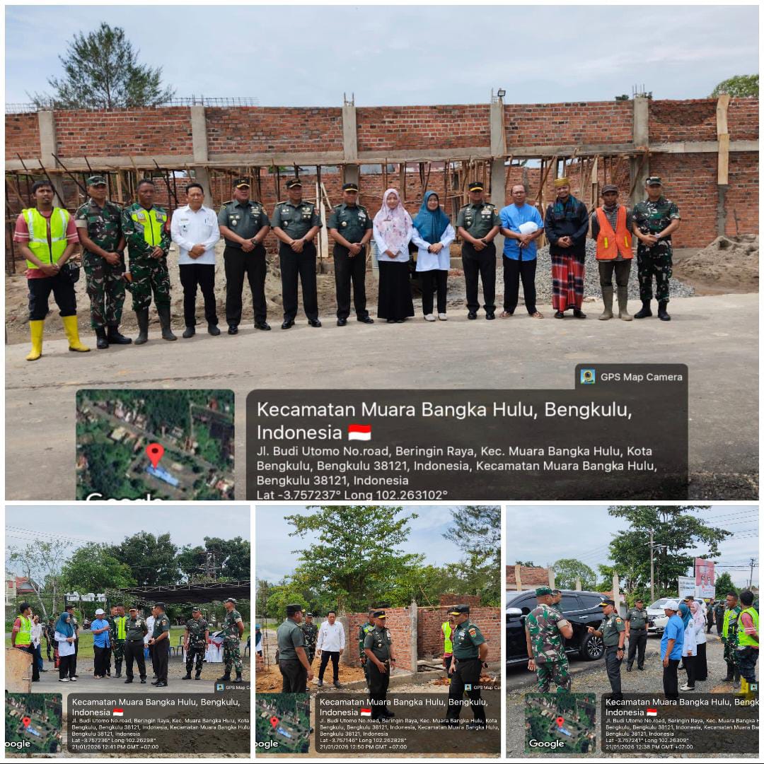 Kasdam XXI/RADIN INTEN Tinjau Pembangunan Gerai Koperasi Beringin Raya, Rahman: Progres Capai 30 Persen