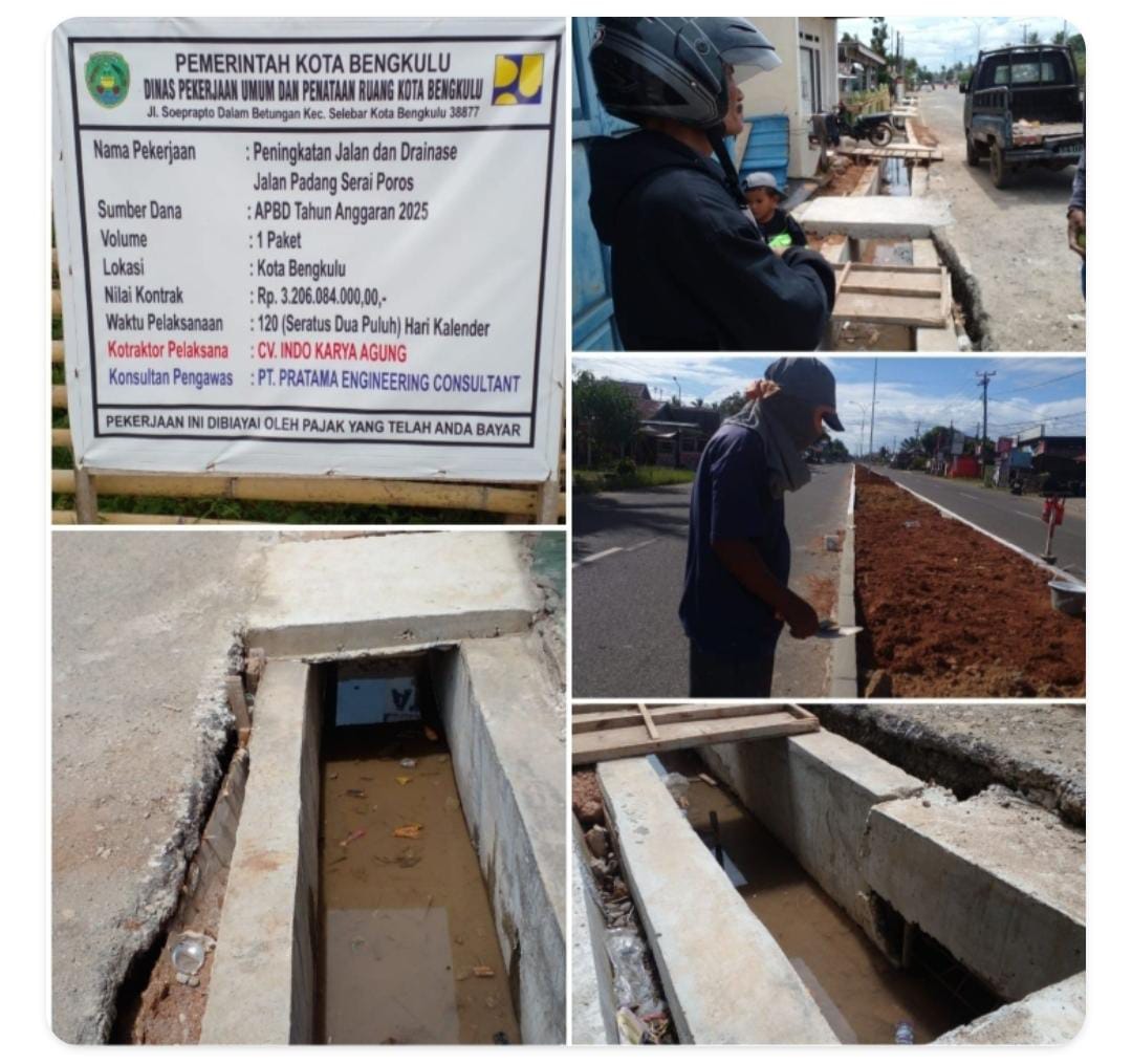 Proyek Drainase Rp3,2 Miliar di Padang Serai Dikeluhkan Warga, Dikerjakan Retak dan Tanpa Akses Rumah