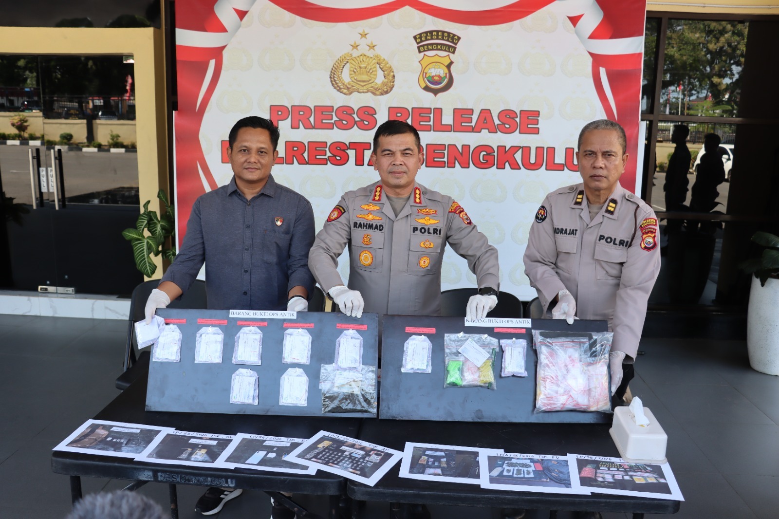 Operasi Antik Nala 2026: Polresta Bengkulu Ungkap 7 Kasus Narkotika, Amankan 11 Tersangka